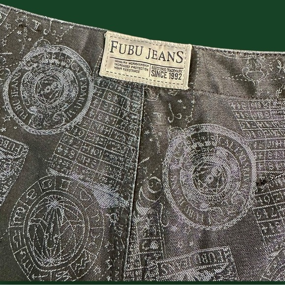 Fubu Jeans Vintage Y2K Denim Blue Astrology Patterned Long Coat and Pants Set M - Picture 16 of 16